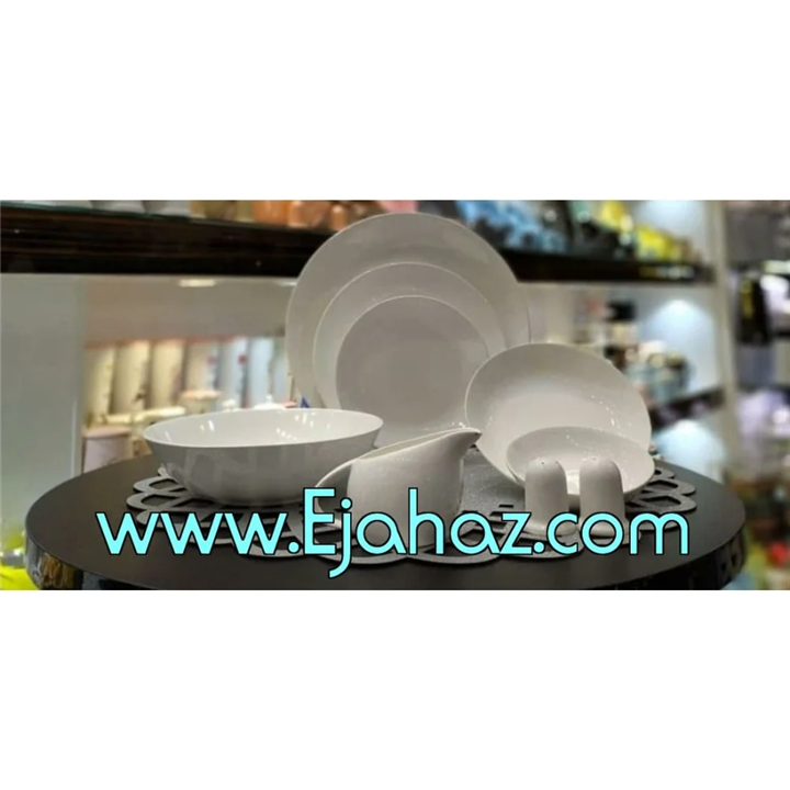 سرویس غذاخوری 30 پارچه چینی سرامیک رنگی سفید کلارا رومز